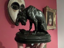 BRONZE CHIEN A LA TORTUE JACQUEMART CIRCA 1850
