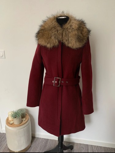 Manteau bordeaux claudie - manteau,
