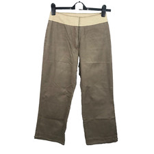 Jacqueline Riu pantalon femme taille 38 beige marron 100% coton ladies trousers