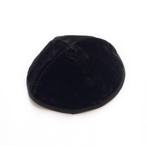 Velours noir yarmulke - noir,