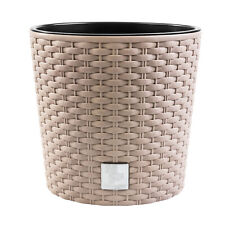 Pot de fleurs pot de fleurs aspect rotin cache-pot jardinière rond 40 cm inse...