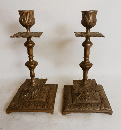 Remarquable paire bougeoirs - paire, de