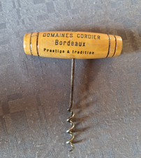 ANCIEN TIRE BOUCHON BOIS ET ACIER BORDEAUX