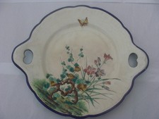 ANCIEN PLAT A TARTE EN EMAUX DE LONGWY