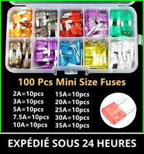 100PCS Mini Fusible de Voiture Auto Moto 2A-3A-5A-7.5A-10A-15A-20A-25A-30A-35A