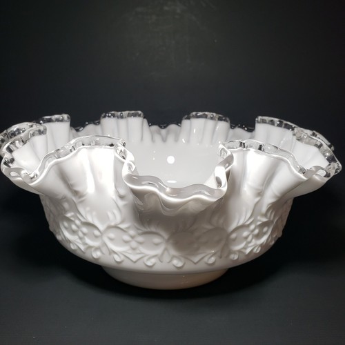 Fenton glass bowl silver - glass, crest