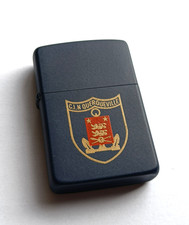 Zippo C I N Querqueville 1986 marine armée française bleu mat emblème briquet