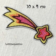 ÉCUSSON PATCH thermocollant - ÉTOILE FILANTE ** 10 x 4 cm ** Applique à repasser
