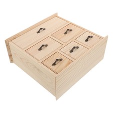  Organiseur de bureau en bois avec 6 tiroirs - Mini boîte de rangement de bureau