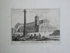 Eau forte Piranese Chiesa di San Paolo Fuori della mura