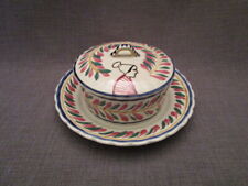 Beurrier ancien en faïence de