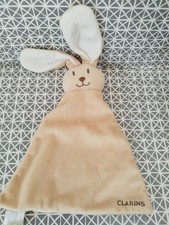 Doudou plat lapin beige blanc