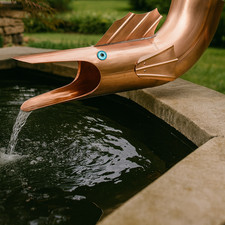 Gargouille de gouttière en cuivre artisanal – Bec poisson décoratif toit jardin