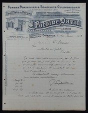 Facture CHARLEVILLE 1912 forge soufflet PONTOINE DAVID entête billhead 7