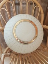 ANCIEN PLAFONNIER LUSTRE DÉPOLI GRANULEUX JAUNE PÂLE BEIGE VINTAGE