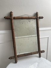 Ancien Grand Miroir au Mercure Style Bambou Colonial , époque XIXe Siècle