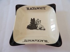 CENDRIER  "BLACK-WHITE" en Faience de Luneville