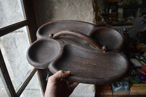 Plateau bois sculpté - plateau, en