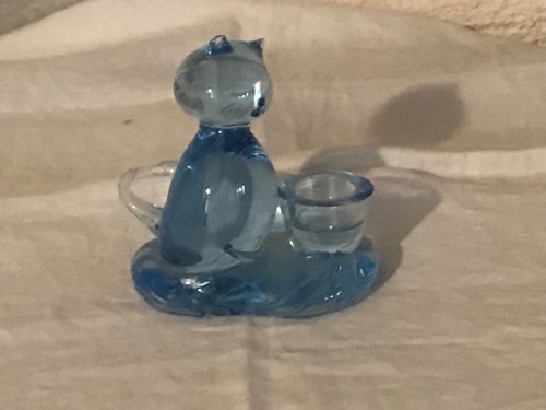 Bougeoir verre bleuté le - bougeoir,