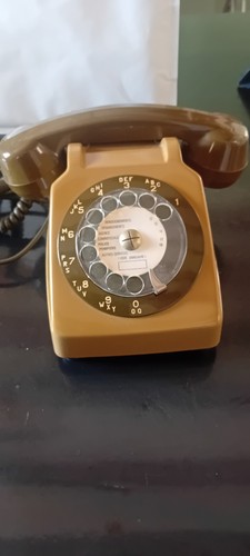 Ancien téléphone maron vert - maron,