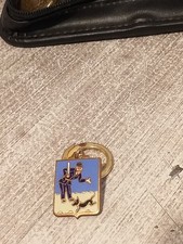 Porte-clés métallique émaillé  police Vintage 1960 État Neuf 