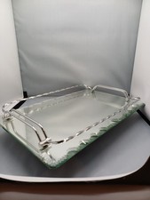 Plateau en verre biseauté torsadé – Bon état - Ancien