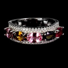 925 Bague en Argent Ovale Tourmaline 6x4mm Gemmes Naturelles Bijoux Taille 8