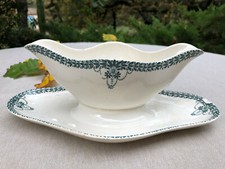 Saucière LONGWY B.H.V Modèle MARCEAU Terre de fer Vert 19eme