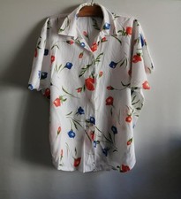 Blouse chemisier blanc à fleurs polyester T48 (2506061)