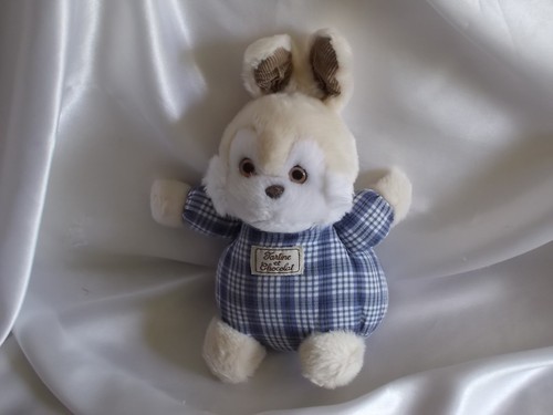 Doudou lapin vintage - , bleu