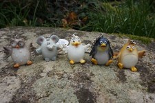 12487 LOT  DE 5 PORTE CLE METAL  CHOUETTE ELEPHANT POUSSIN OISEAU  RIGOLO PROMO