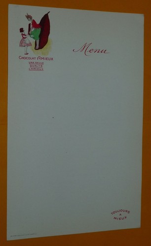 1920 1930 menu - chocolat, amieux