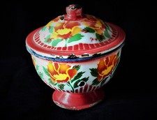 Bonbonnière provençale en tôle émaillée - Nice - années 50