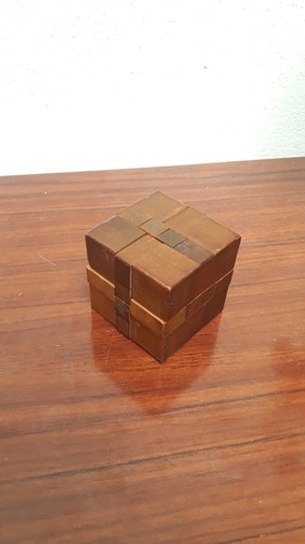 Vintage puzzle bois cube - bois,