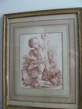 GRAVURE A LA SANGUINE 18eme