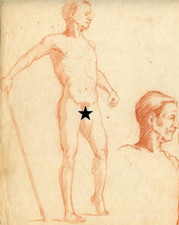 Ancien dessin au crayon ancien