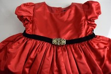 $465 New Ralph Lauren SILK Girls Kids Dress Red CRYSTAL  Buckle Christmas 18 M