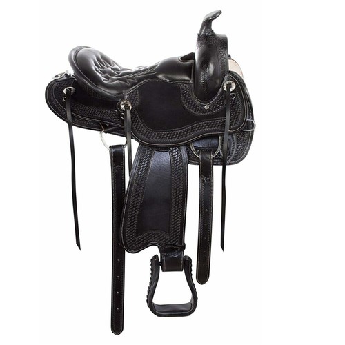 Selle cuir noir western - en,