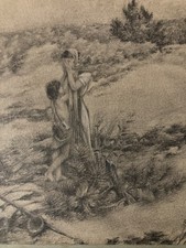 Beau Dessin XIXe Crayon