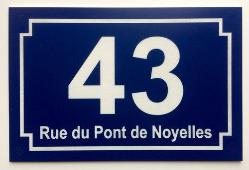 Plaque pvc numero - de, de