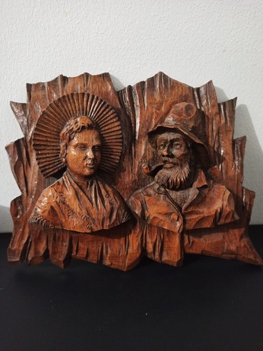 Sculpture bois couple - sculpture,