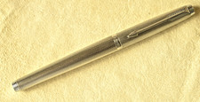 PARKER 75 plaqué argent grain d'orge  - plume or 18K  - vintage 70
