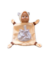 Doudou plat attache tétine Minikiss animal cerf 20 cm