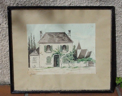 Aquarelle dans cadre napoleon - cadre,