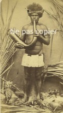 HOMME avec trompe CDV par W. & E. DUFTY NOUMEA OCEANIE Kanak nouvelle-Calédonie
