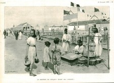 Publicité ancienne le marchand de briques devant une rotonde 1909 issue magazine