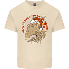 Équestre Cher Père Noël Drôle De Cheval Noël T-Shirt En Coton Pour Hommes