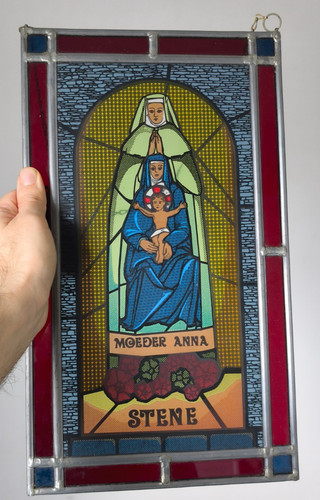 Ancien panneau vitrail moeder - ancien,