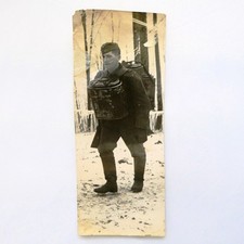 WW2 Découpe De Photo Militaire En N/B Soldat Allemand Porte-Rancio 1/2/1940