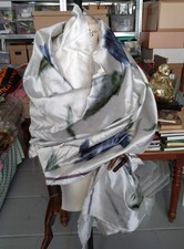 Tissu soie couture motif orchidée de la maison Lanvin Paris Couture.